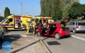 Zderzenie motocykla z osobówką [Nagranie z wypadku]