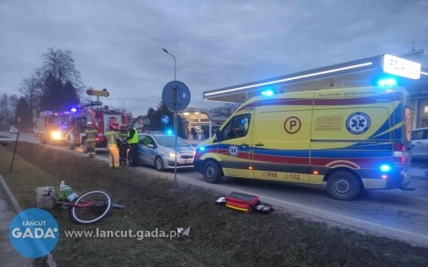 Potrącenie rowerzystki w Żołyni