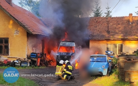 Pożar auta w&nbsp;Wysokiej